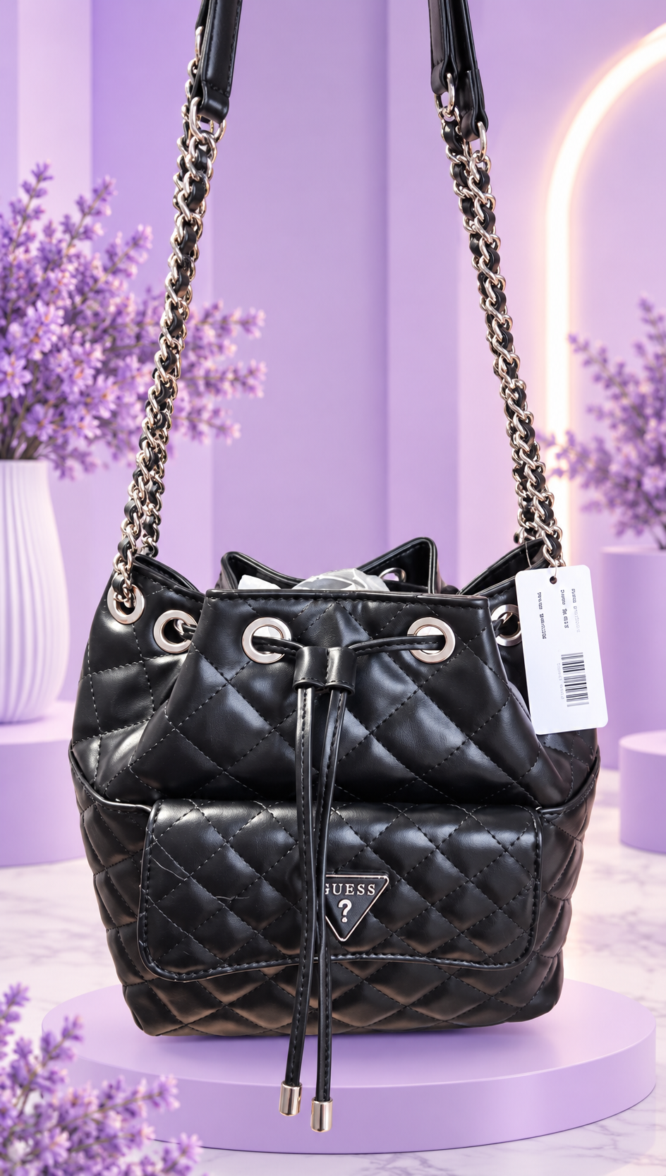 Bolso tipo morral negro plata