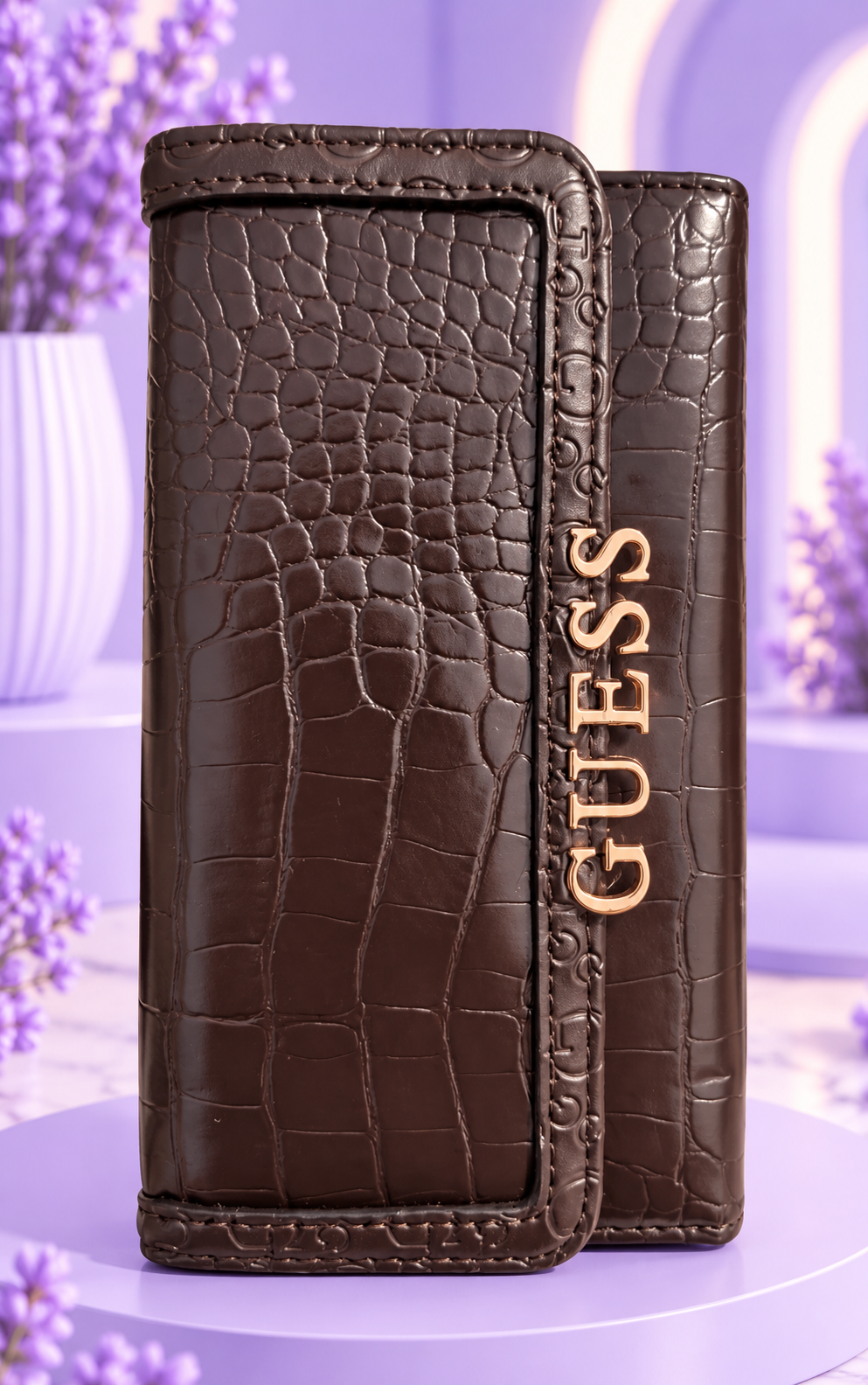 Cartera chocolate cocodrilo