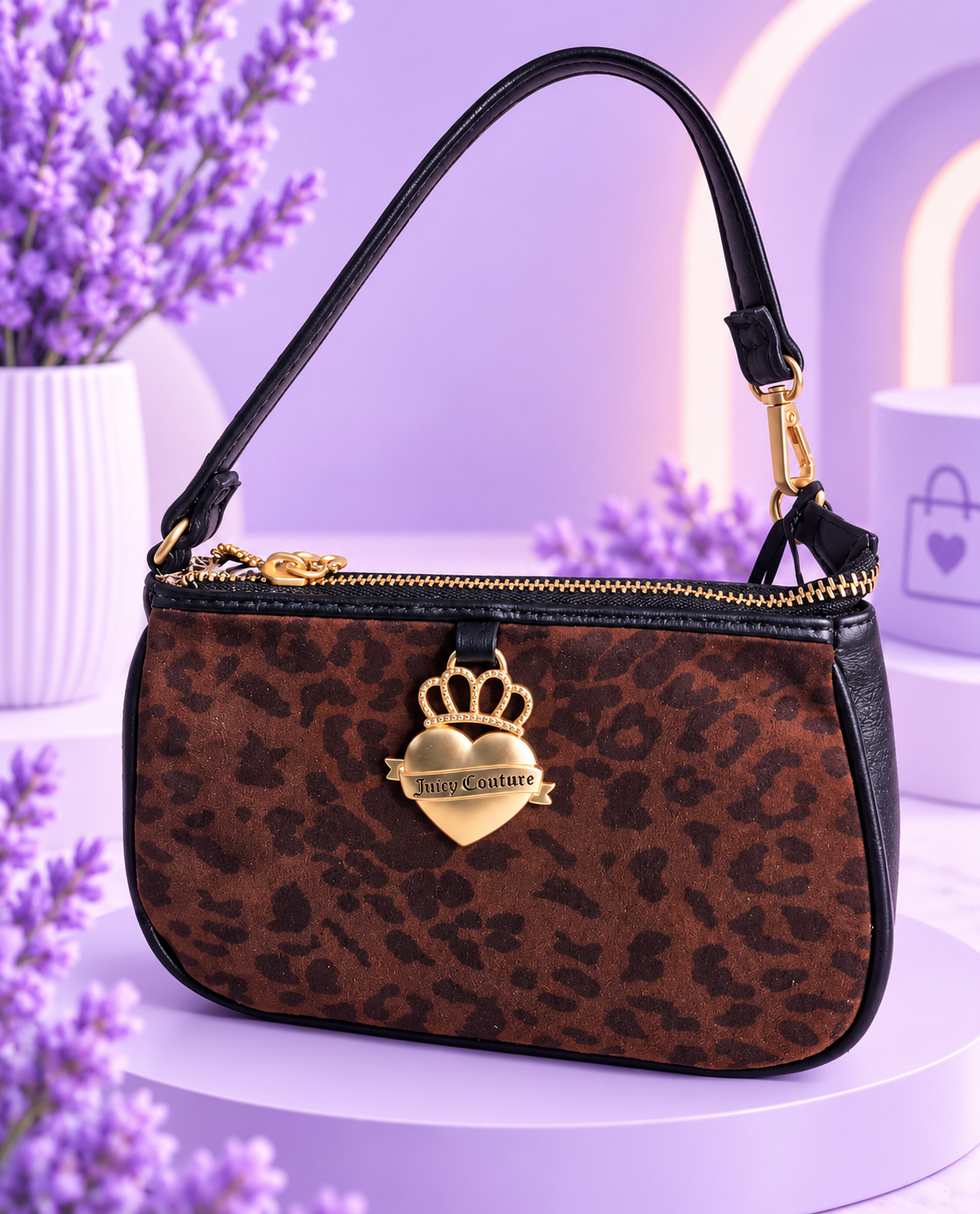 Mini bolsito animal print con negro