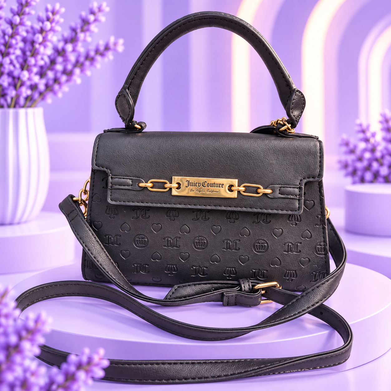 Bolsito de mano o crossbody café con logo