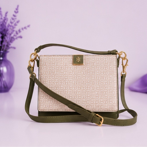 Bolso beige/verde olivo
