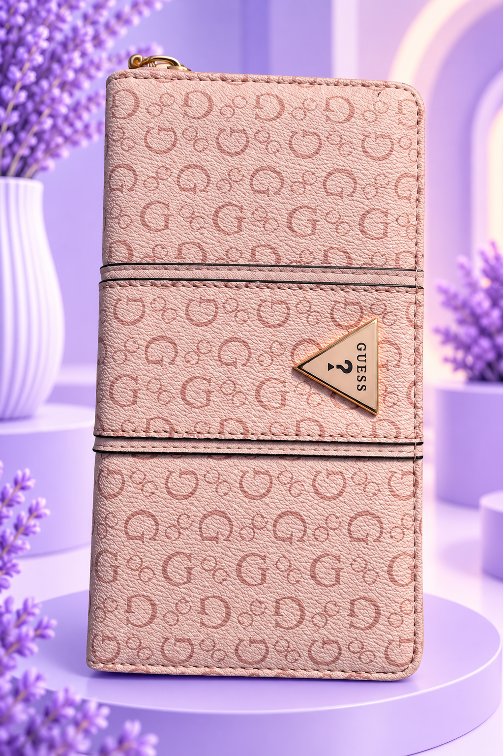 Cartera rosa palo con logo